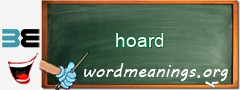 WordMeaning blackboard for hoard